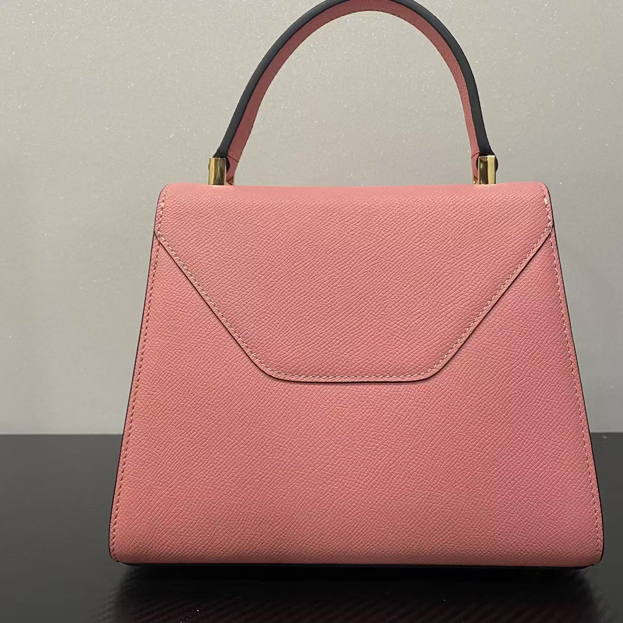 手工真皮手拎包550085-莱-粉