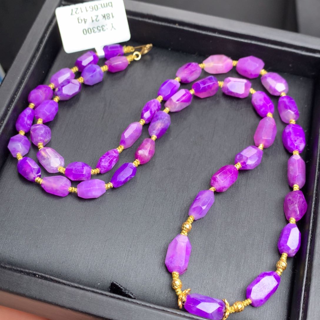 苏纪石（舒俱来）18K金镶嵌项链