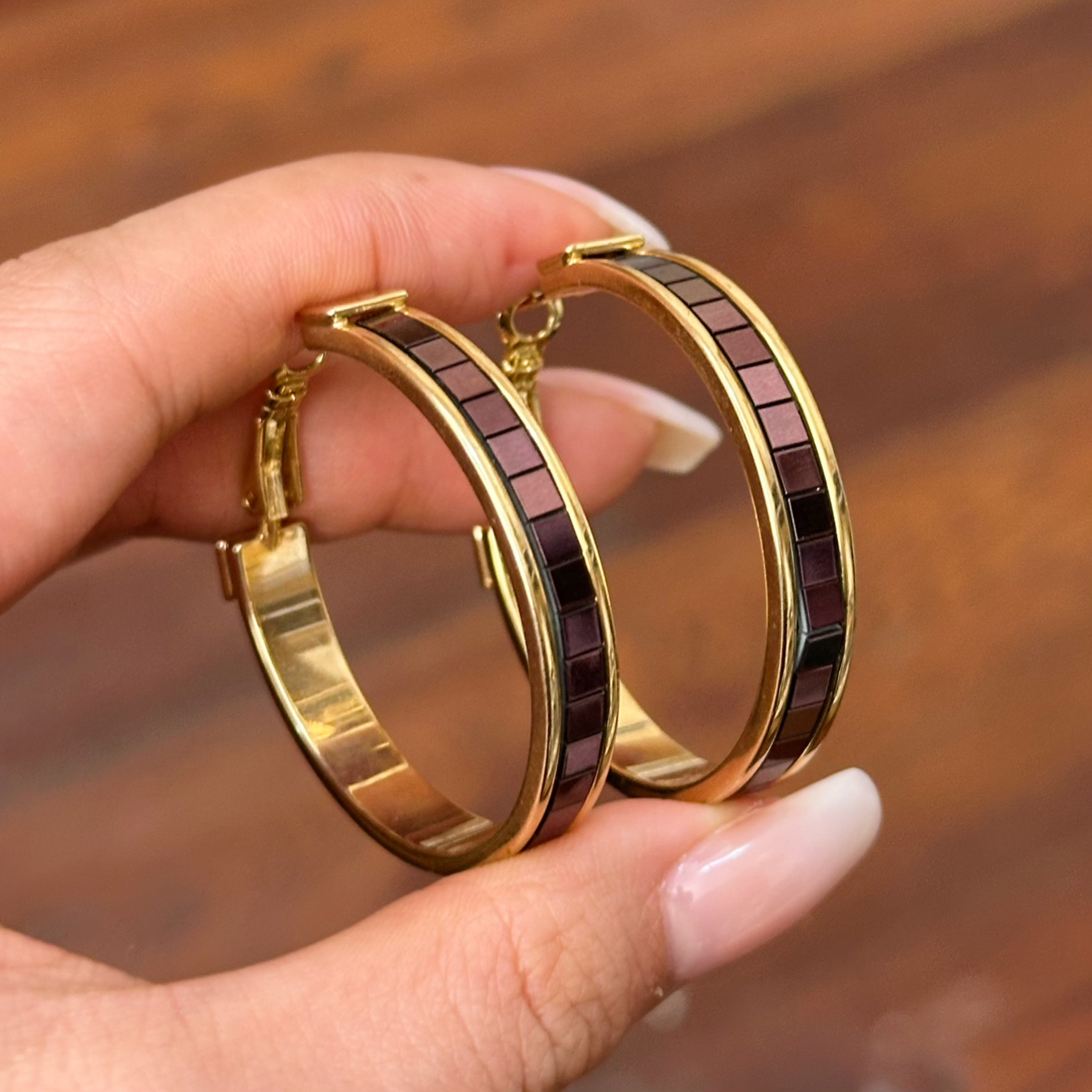 铜合金合成锆石耳饰 E0167 时尚轻奢潮酷耳饰光面简约素款百搭