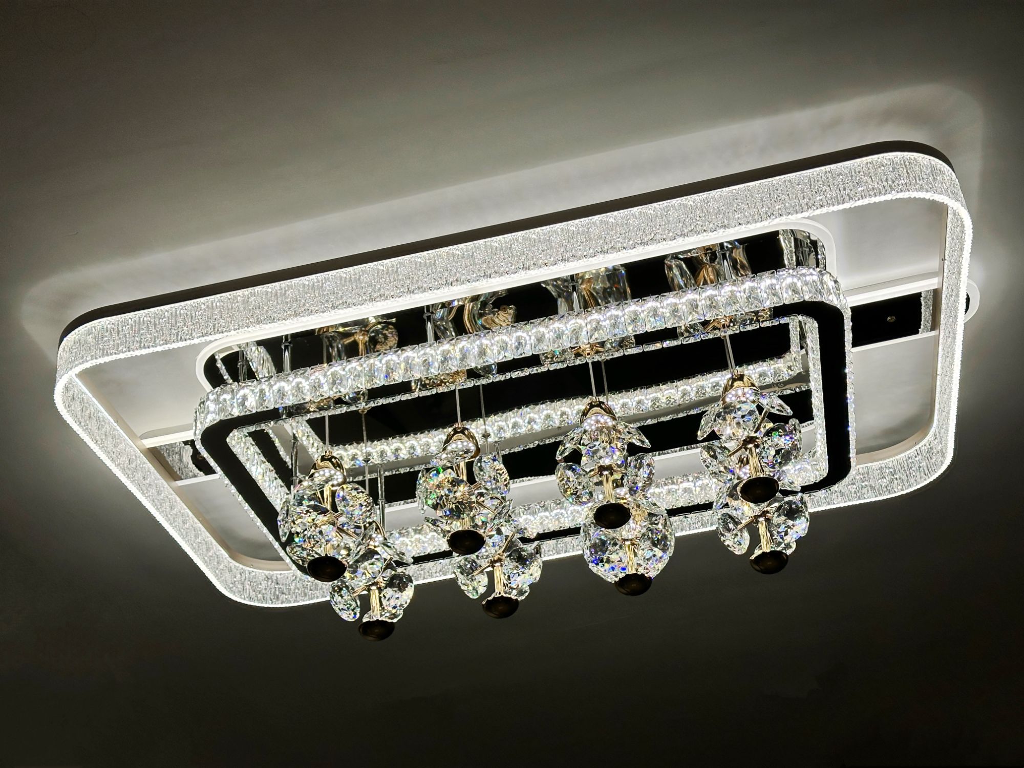 平安果异性造型吸顶轻奢气泡水晶极简现代吸顶灯套餐