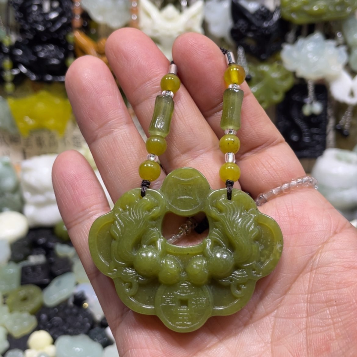 【闪购商品】岫玉颈饰未镶嵌14吊坠