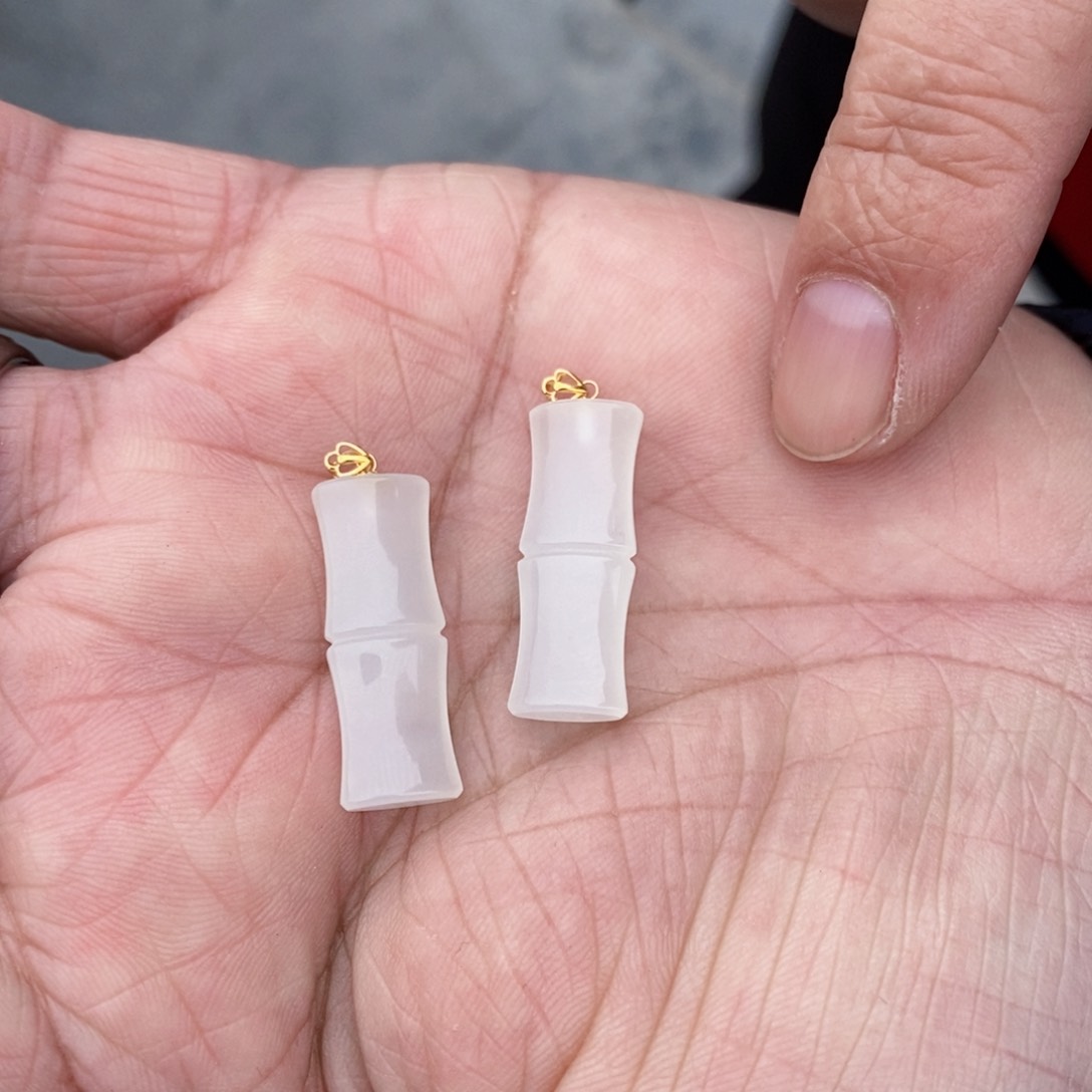 和田玉颈饰18K金镶嵌多样性发货 拍一发一