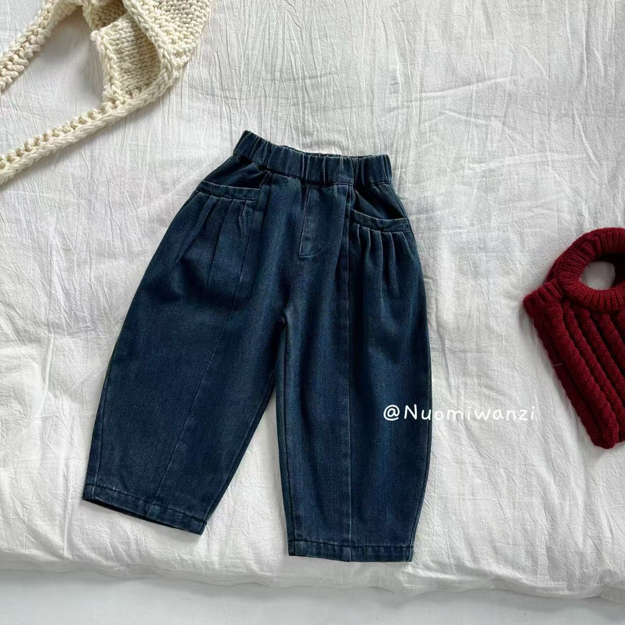【现货】儿童百搭洋气韩版裤腿收口牛仔裤（秋款）WZJ-53108