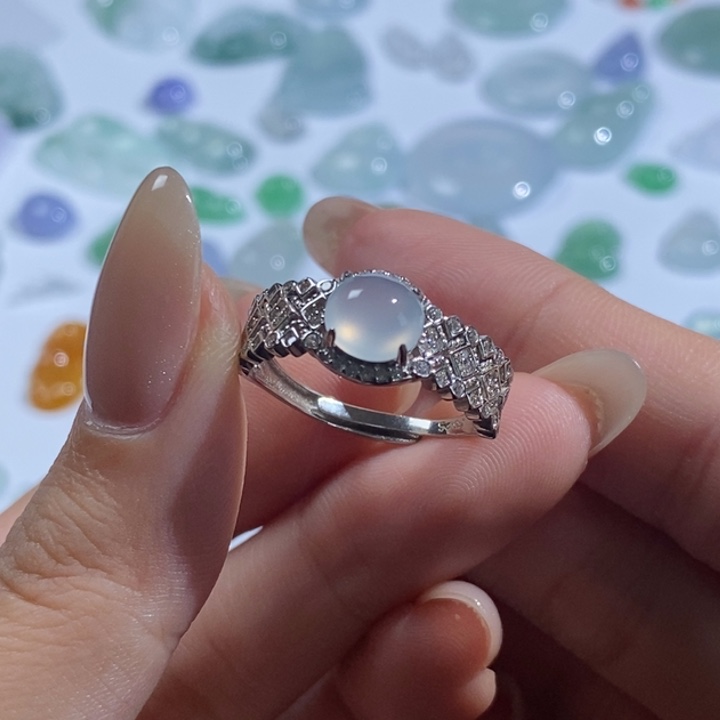 颈饰银S925镶嵌翡翠