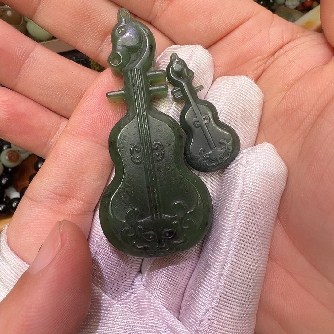 和田玉未镶嵌颈饰马头琴玉知音AB链设计款