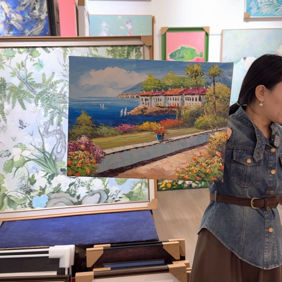 蓝***宇带灯款纯手工油画作品