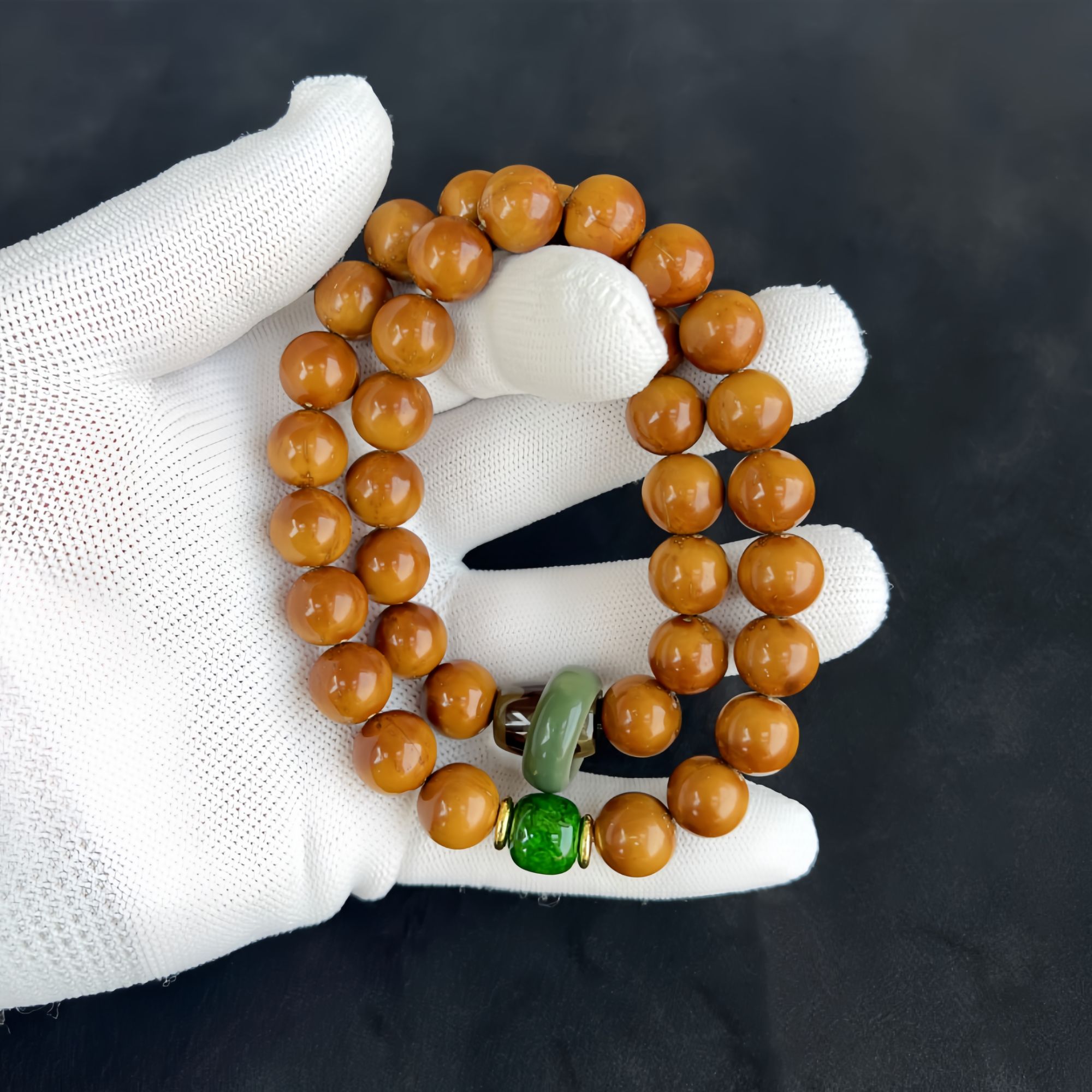 【SSS紫金鼠】1.2高端黄皮圆珠紫金鼠菩提油性足易走色双圈文玩手串