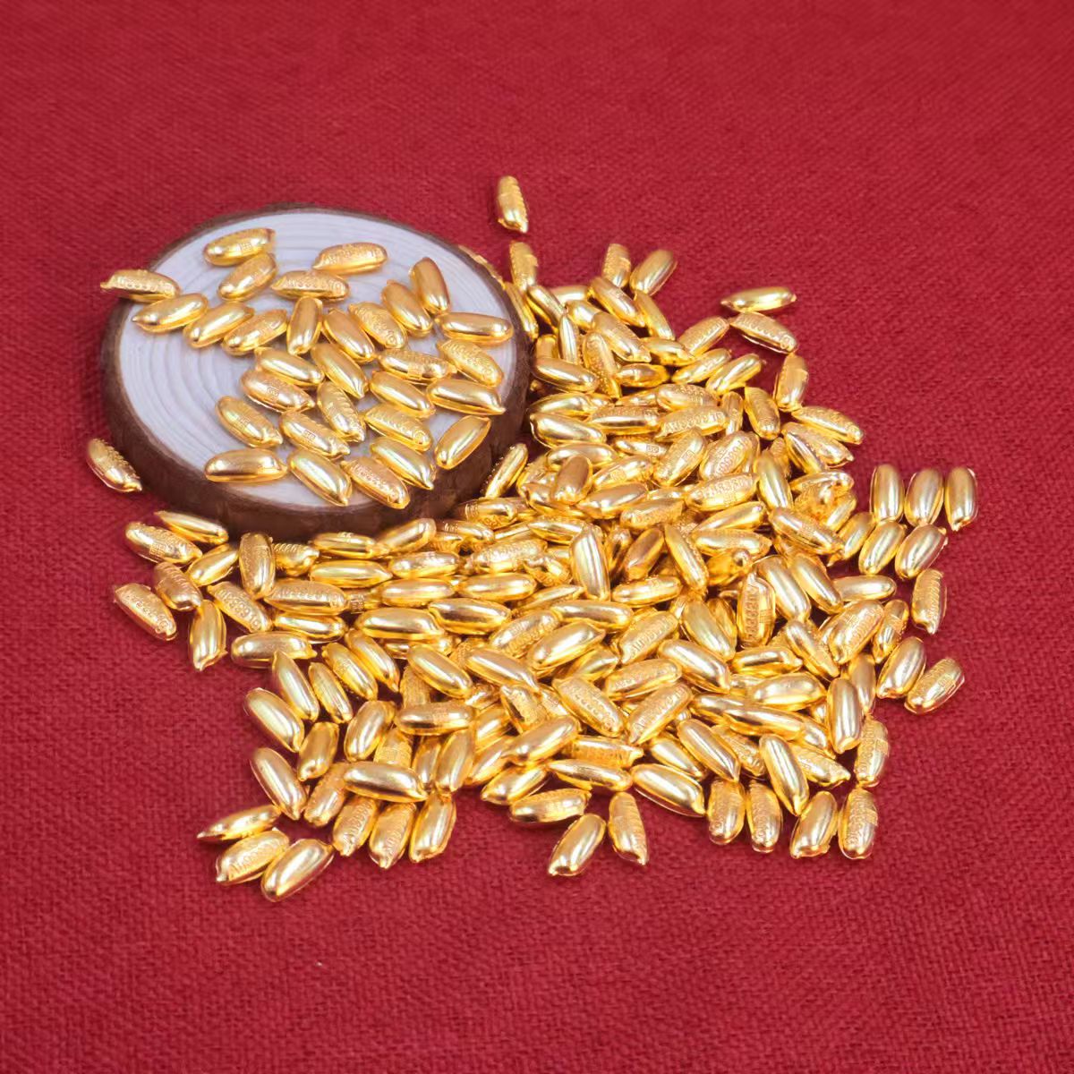 【618福利建议最少10个起屯】实心金大米摆件打手镯项链原材料约1g