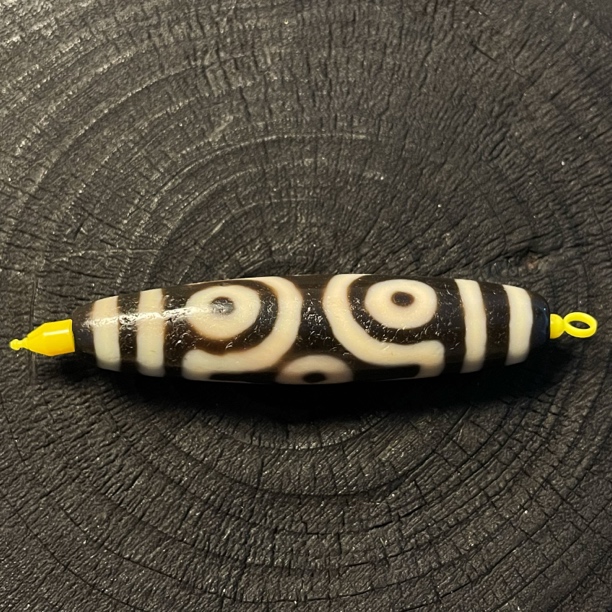 【東邪好货】台湾曲贡聚缘手工黑白金刚十字六眼57mm玛瑙单珠吊坠