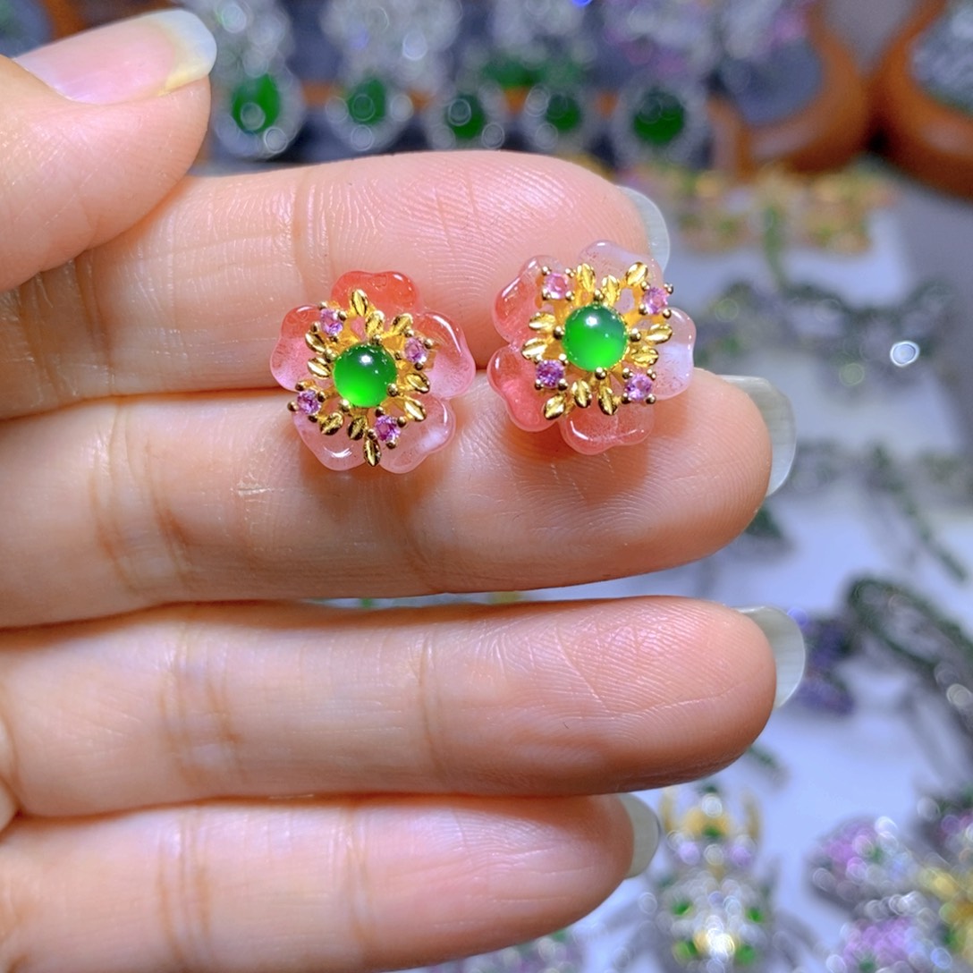 翡翠颈饰合金天然翡翠