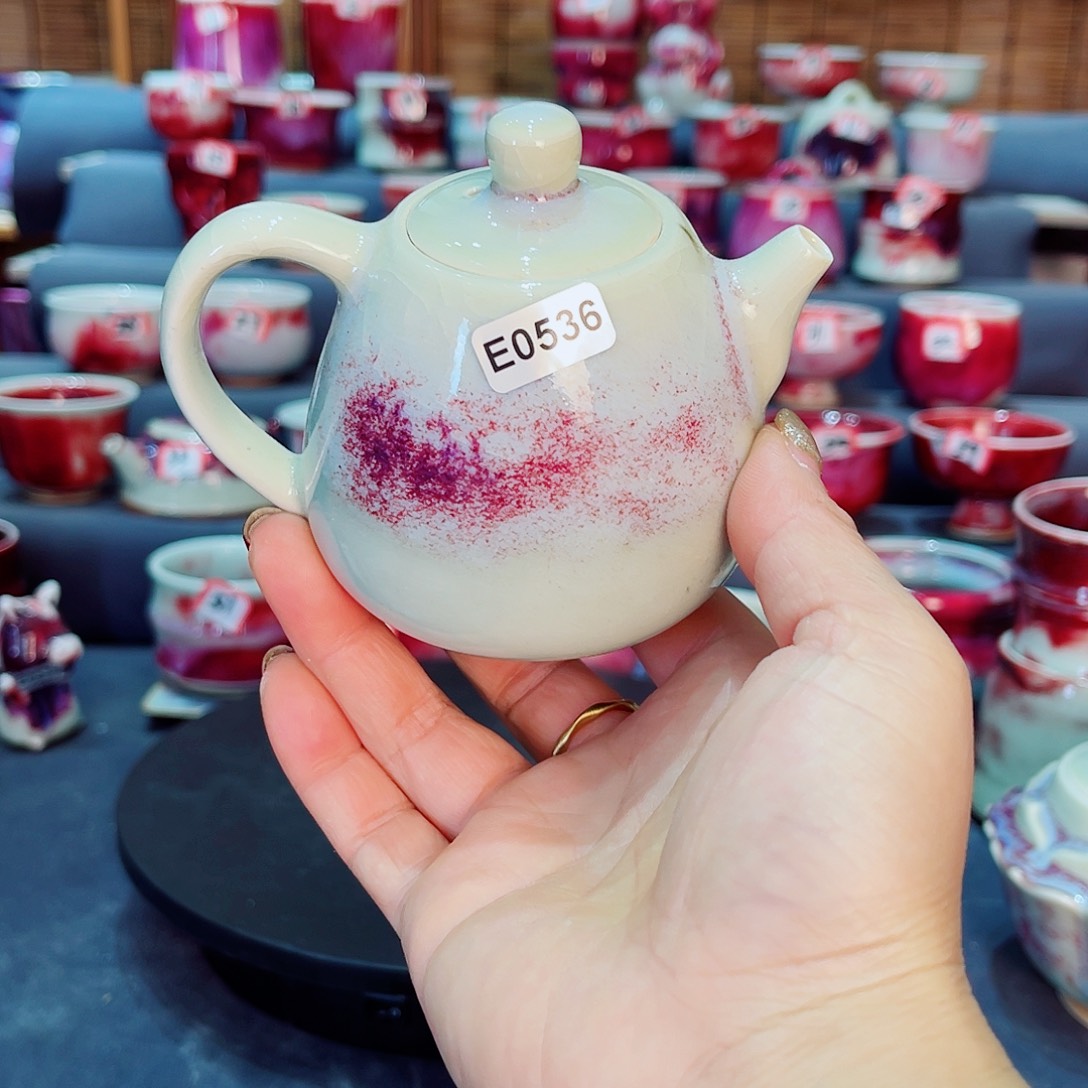 微瑕钧瓷主人杯摆件工艺品
