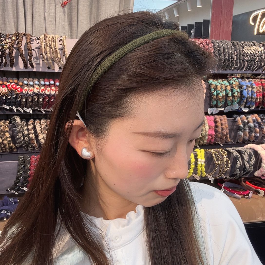 布艺铁合金墨绿色发箍