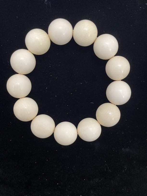 猛犸牙天然冰料圆珠手串2