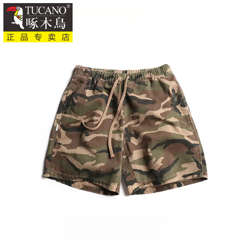 TUCANO啄木鳥日系复古迷彩工装短裤男夏季潮牌宽松休闲百搭五分裤