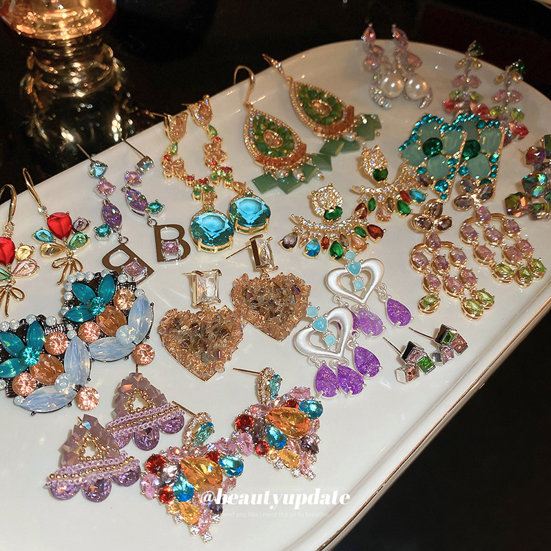 合金耳饰 浅金色日韩卡其色耳钉饰品法式耳饰简约优雅ins个性