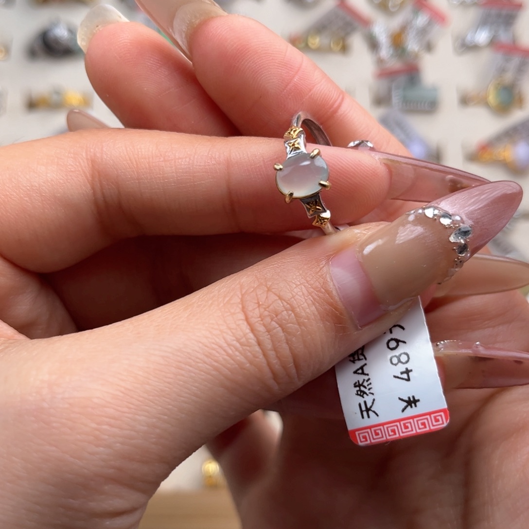 翡翠戒指银S925镶嵌655888