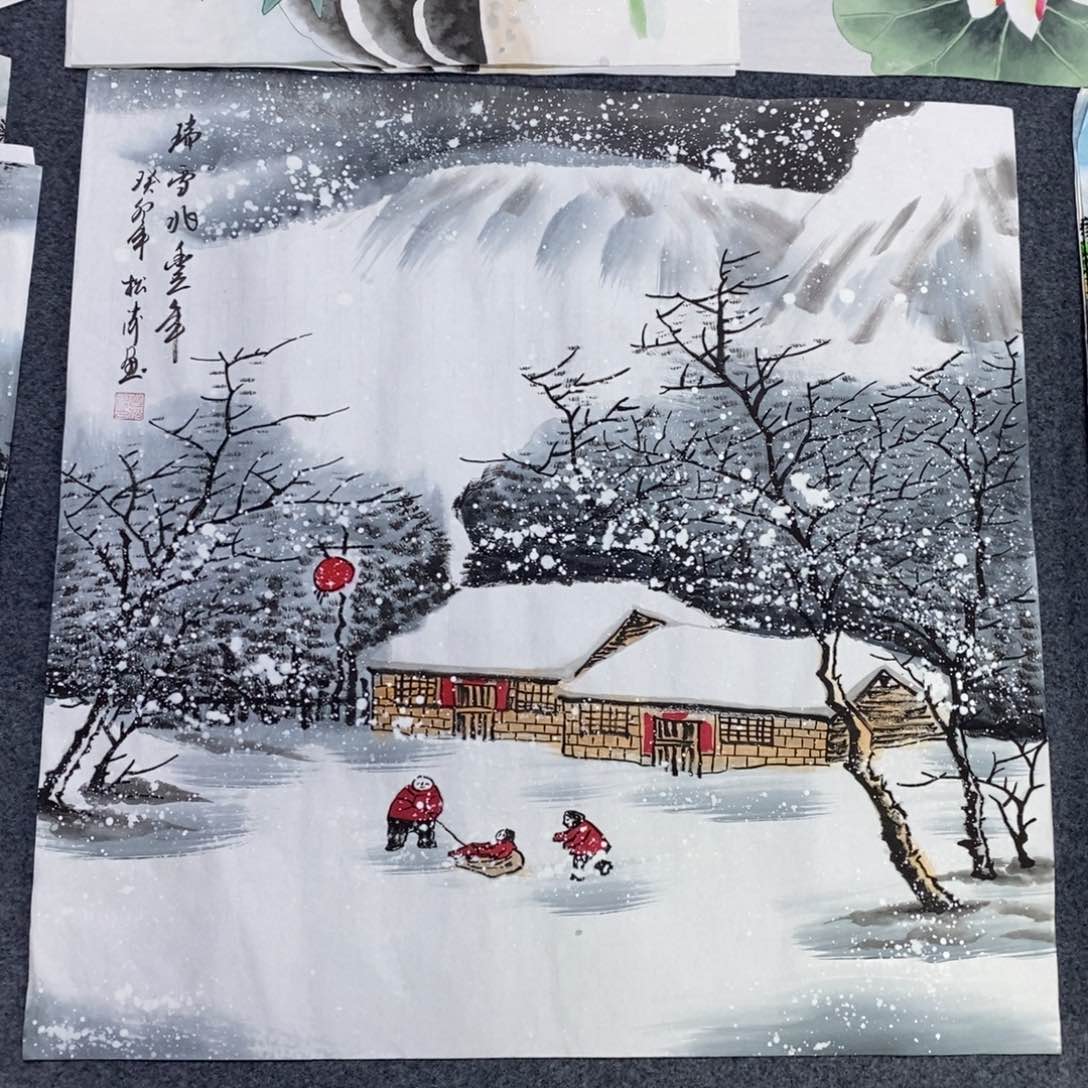 国画尺寸68✖️68工笔手绘斗方