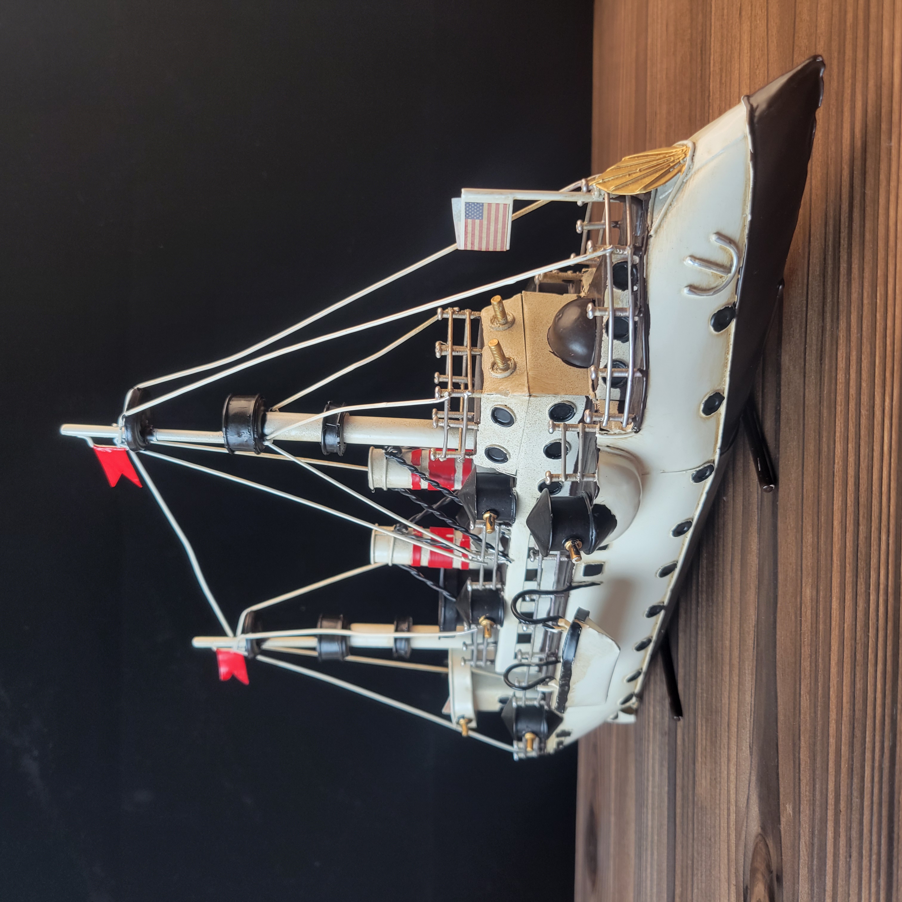 古风怀旧美式巡洋舰复古轮船模型装饰家居客厅办公室收藏品摆件