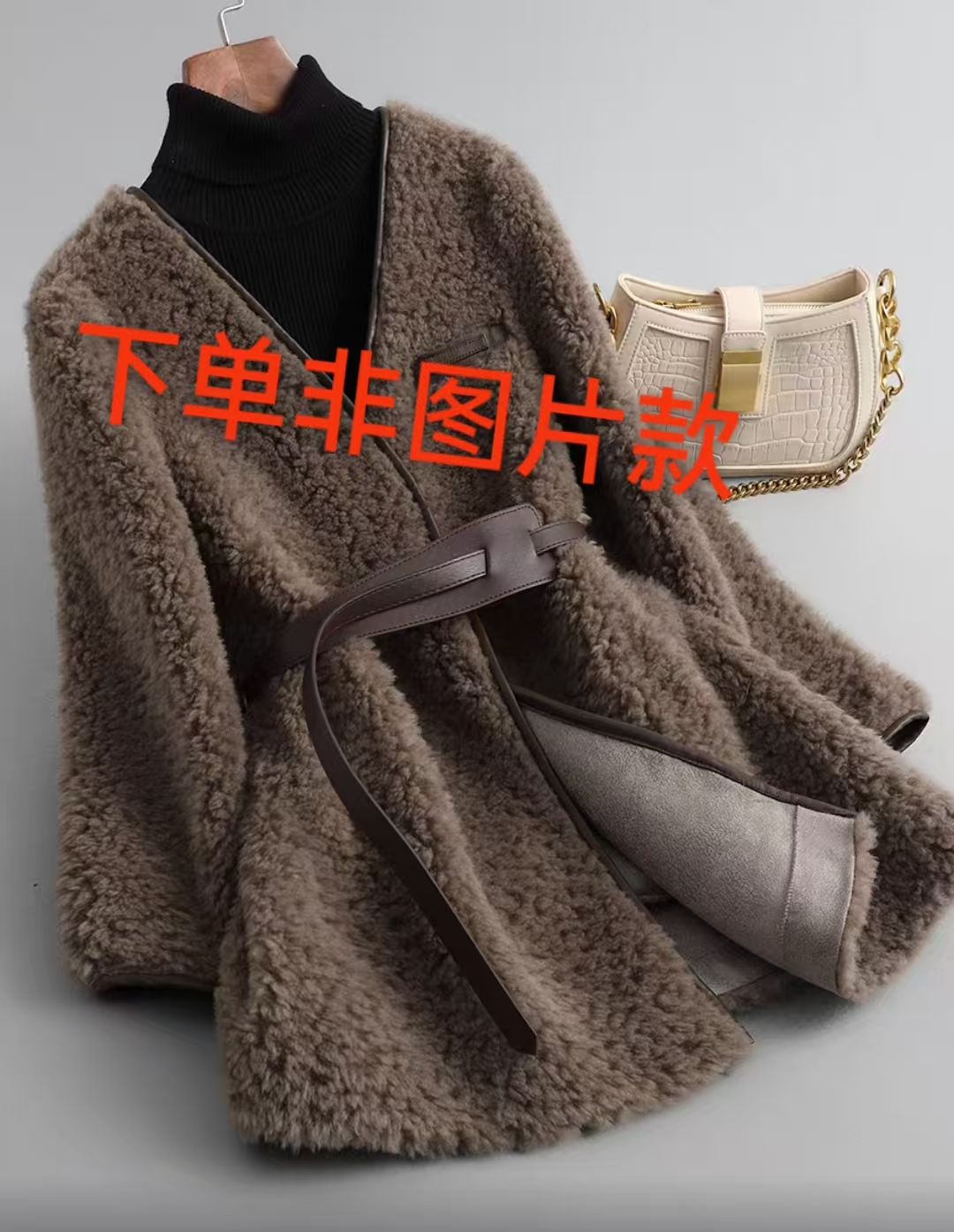 冬季新款毛呢加厚网红韩版宽松皮毛一体
