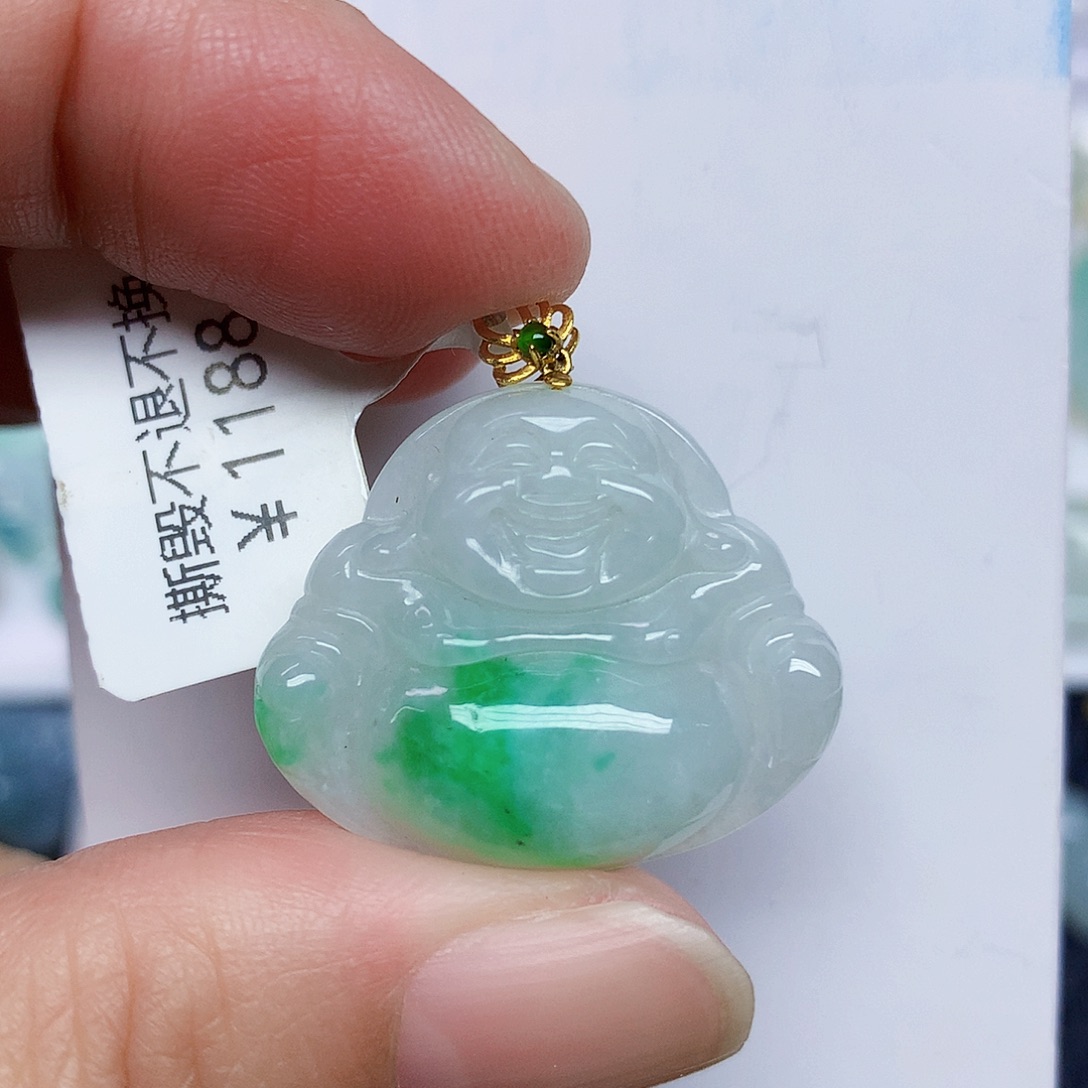 翡翠18K金镶嵌颈饰367864