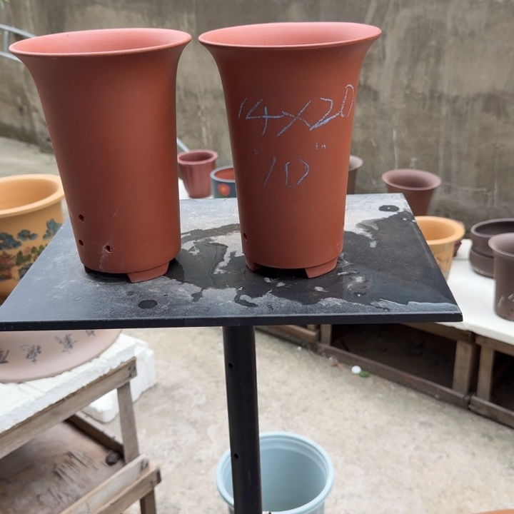 高度20口径14俩只 紫砂花盆