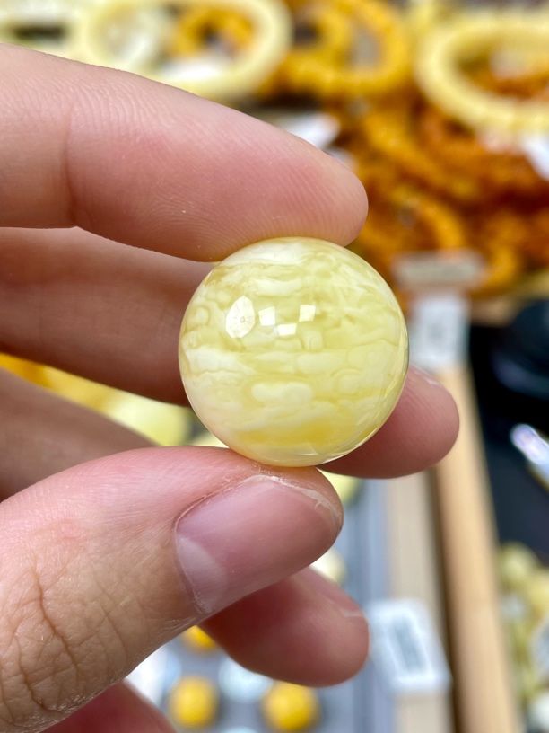18.6mm金白虎皮妖花 微瑕 亿熙珠宝 天然原矿琥珀蜜蜡
