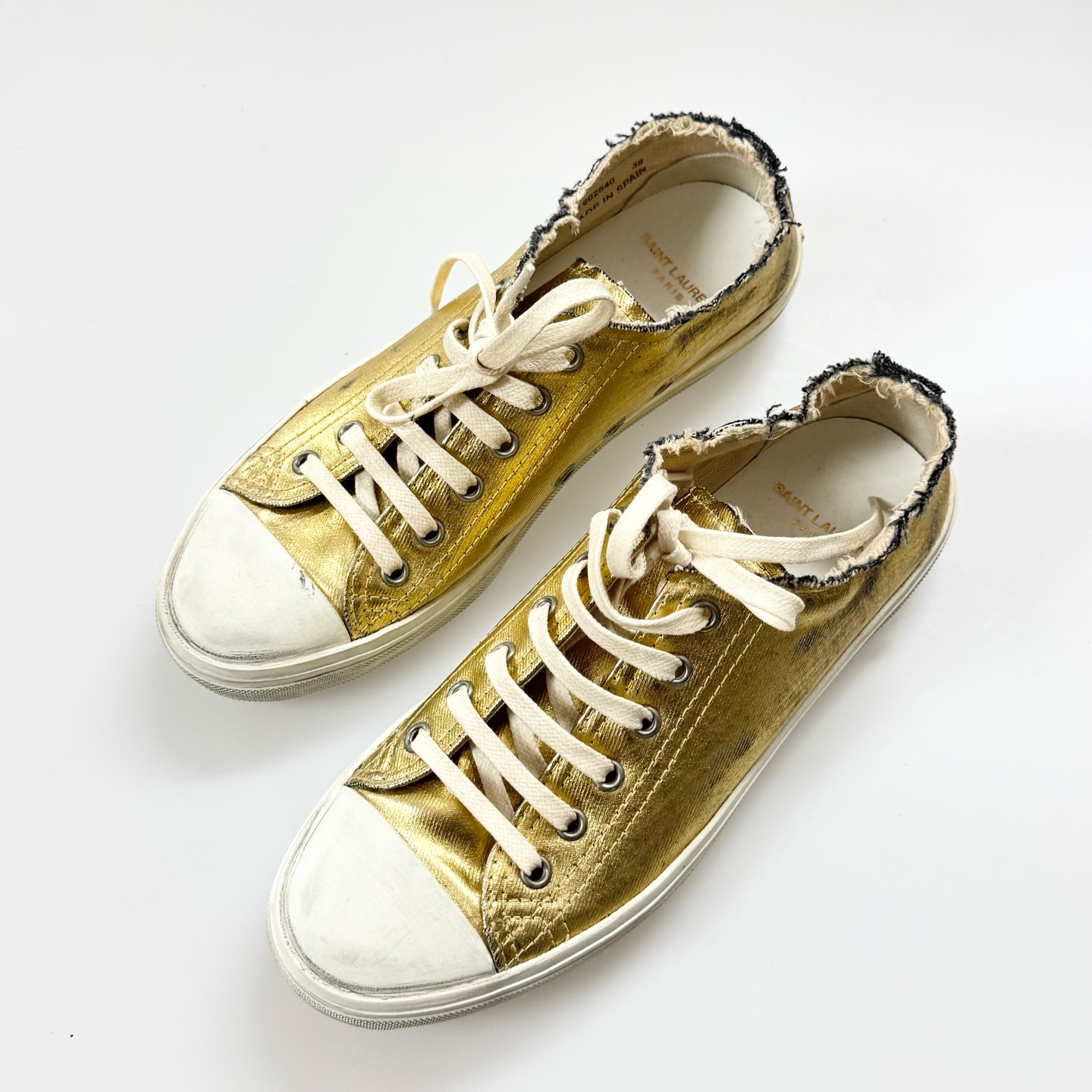 99新 YSL/圣罗兰 38码圣罗兰ysl作旧板鞋 95新 