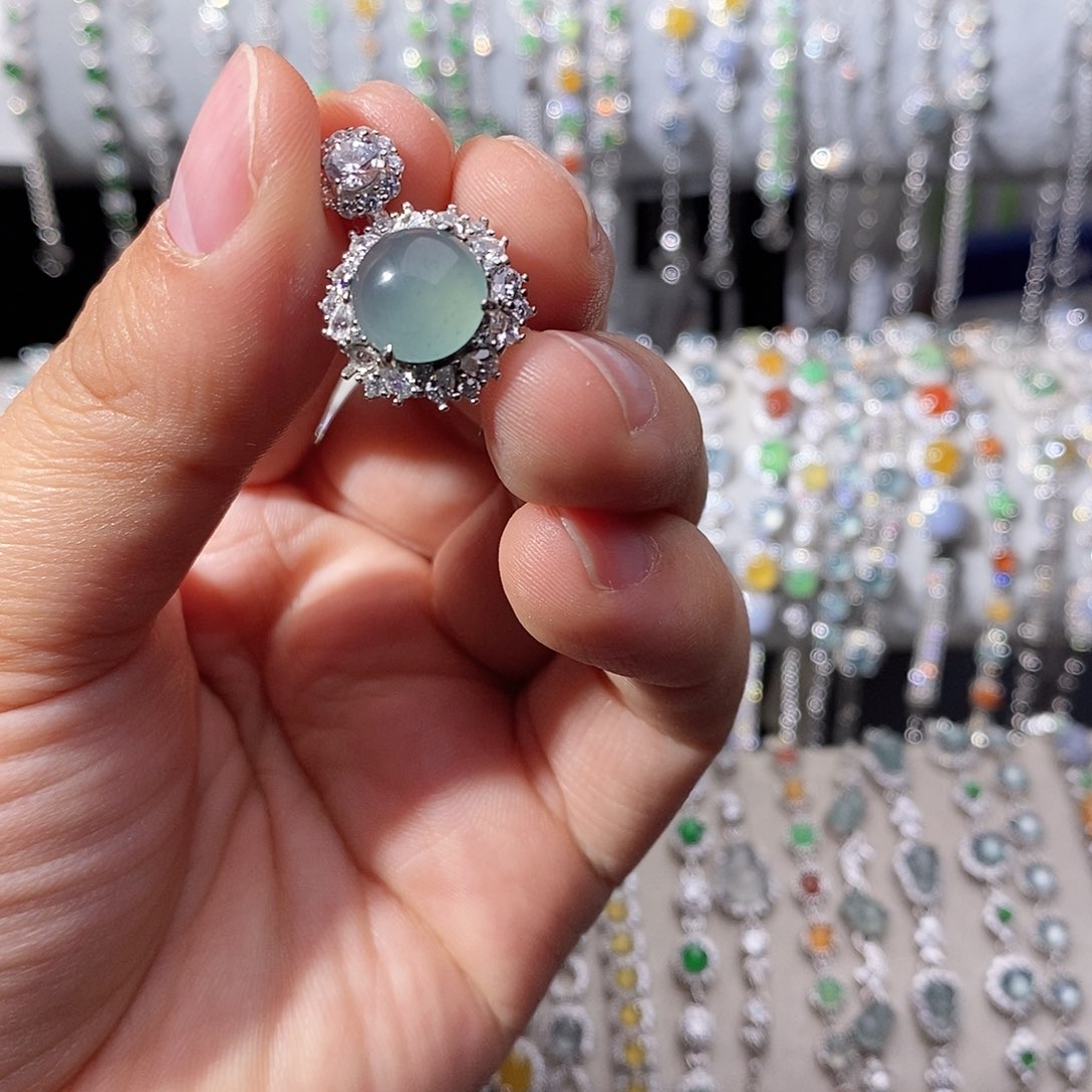 翡翠银S925镶嵌颈饰