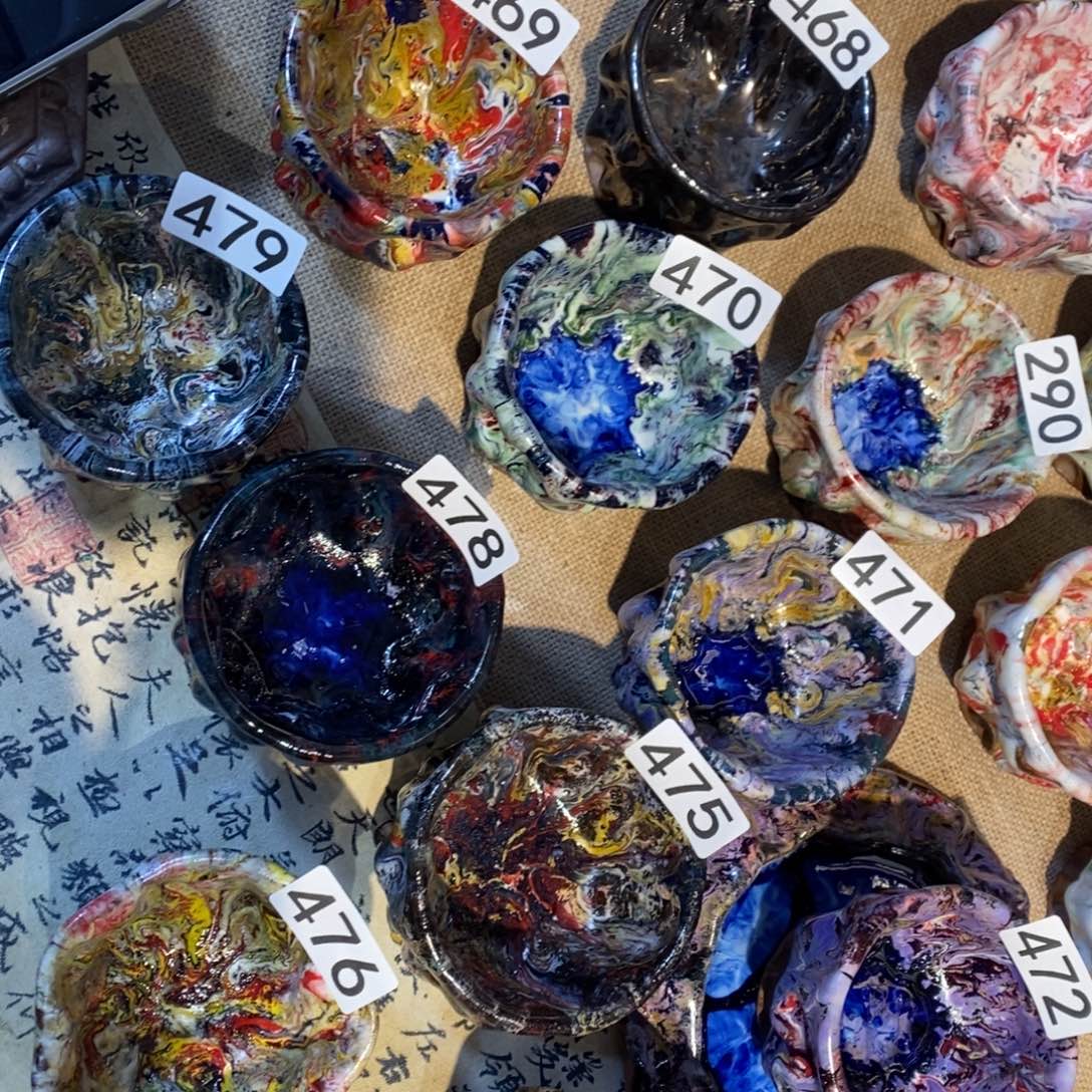 杯静沐焰志野主人杯七彩原矿志野烧