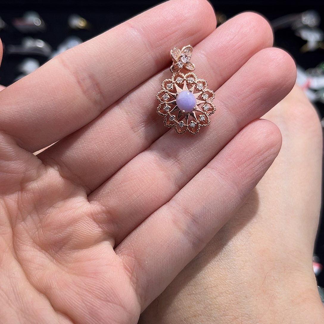 翡翠颈饰银S925镶嵌6778