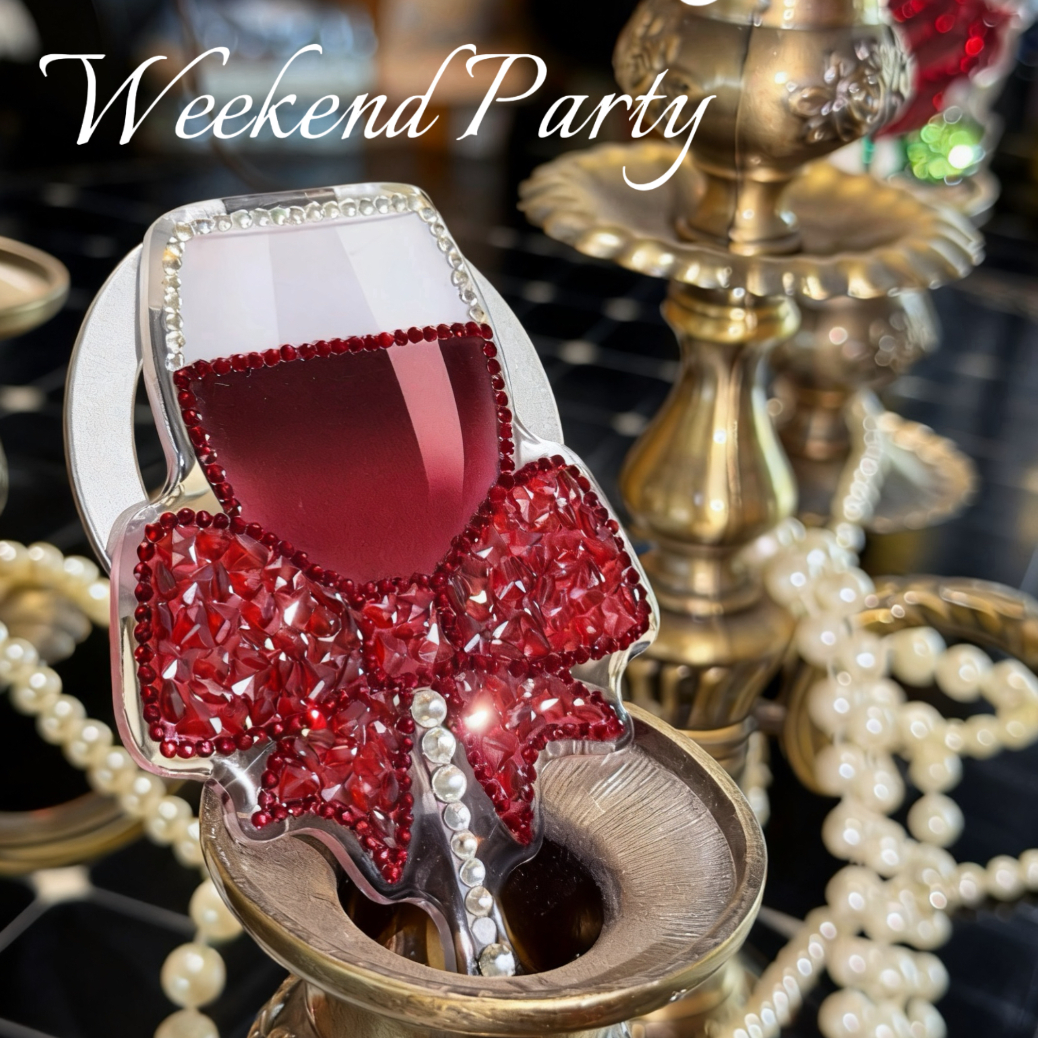 Weekend Party酒杯支架·手工点钻手机壳磁吸支架通用