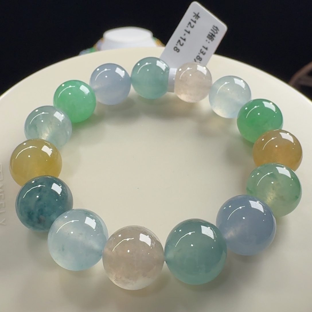 翡翠未镶嵌手链特色多宝单圈卡12.5mm