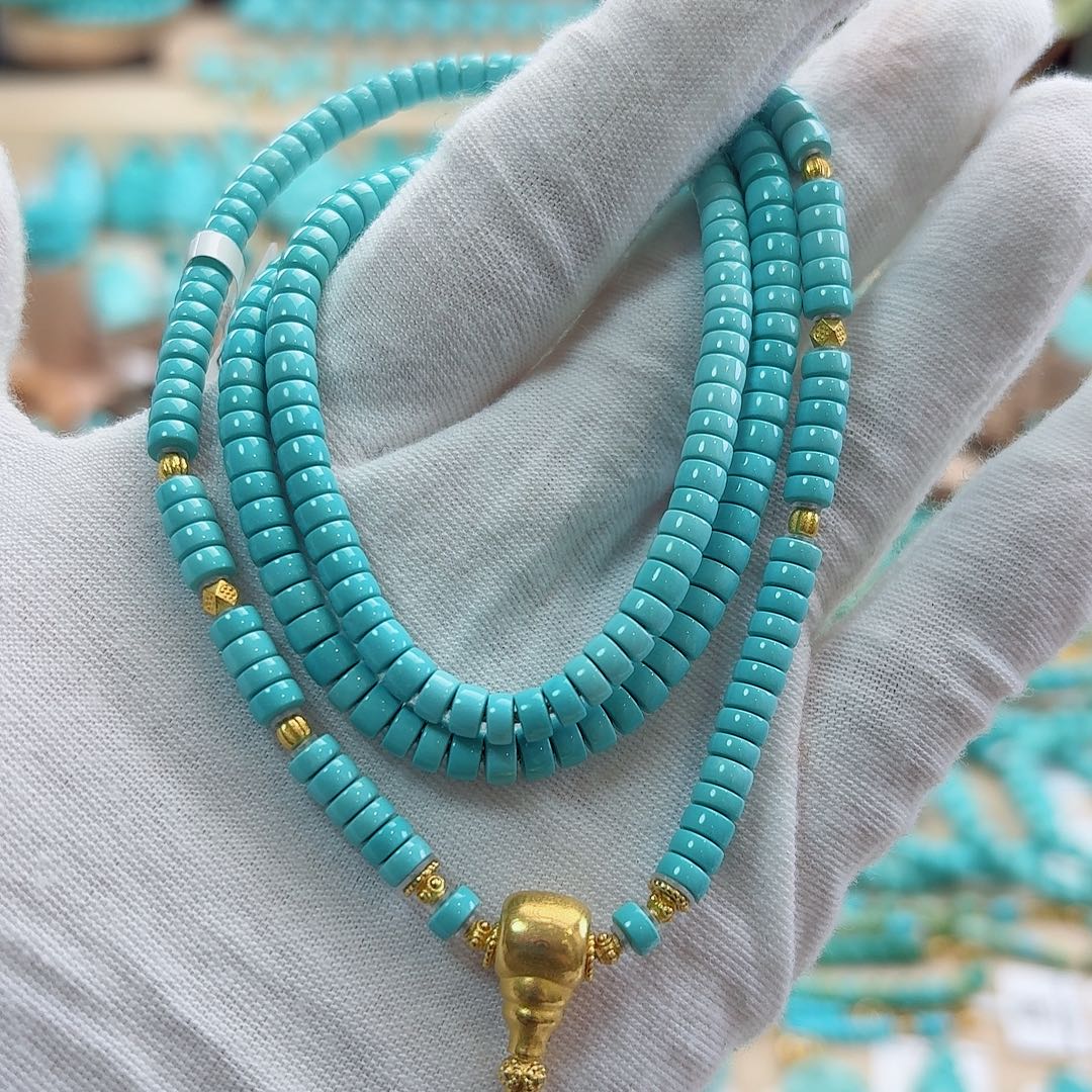 绿松石18K金镶嵌珠宝奇石4.3