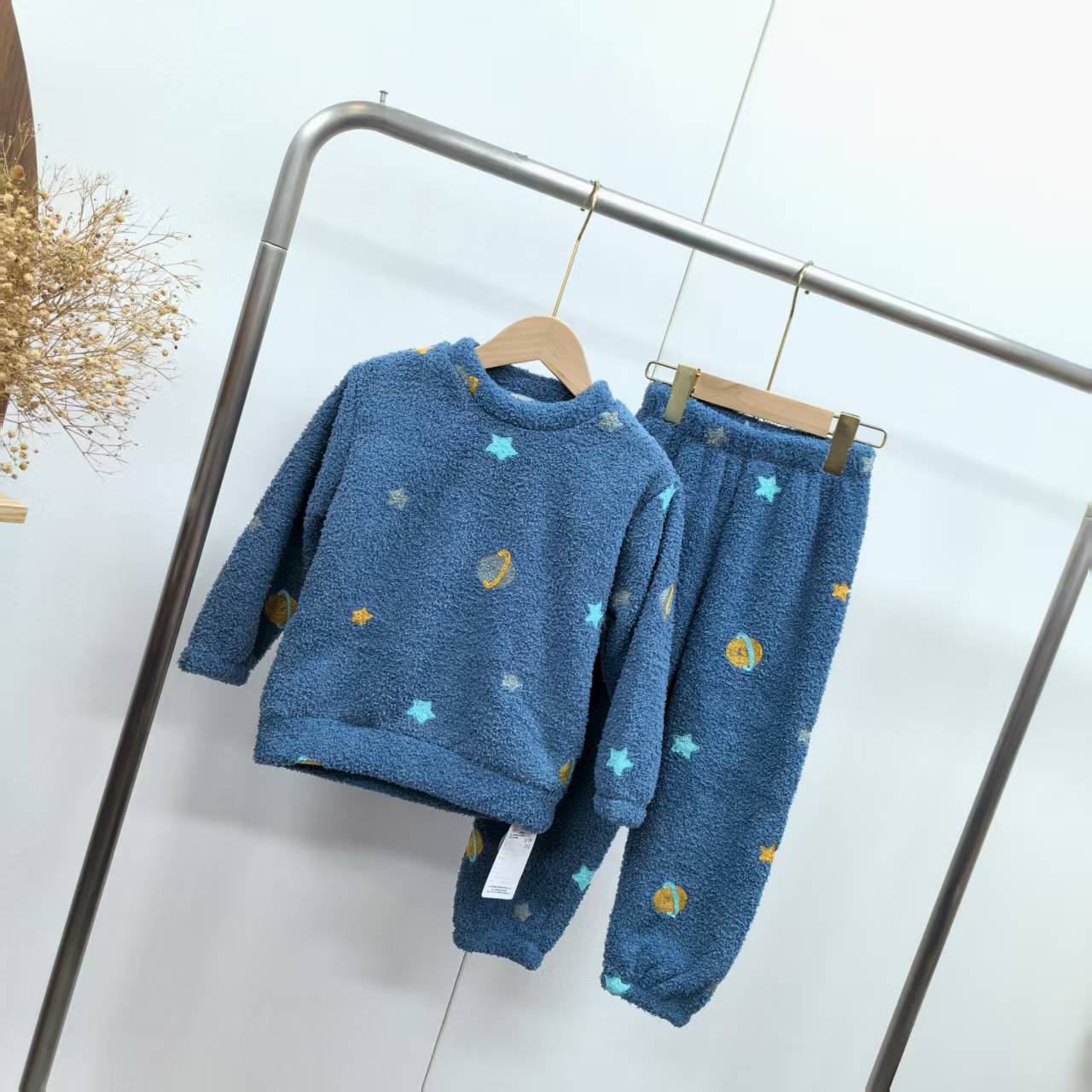 【Q961】牛仔蓝泰迪绒居家服A1-1