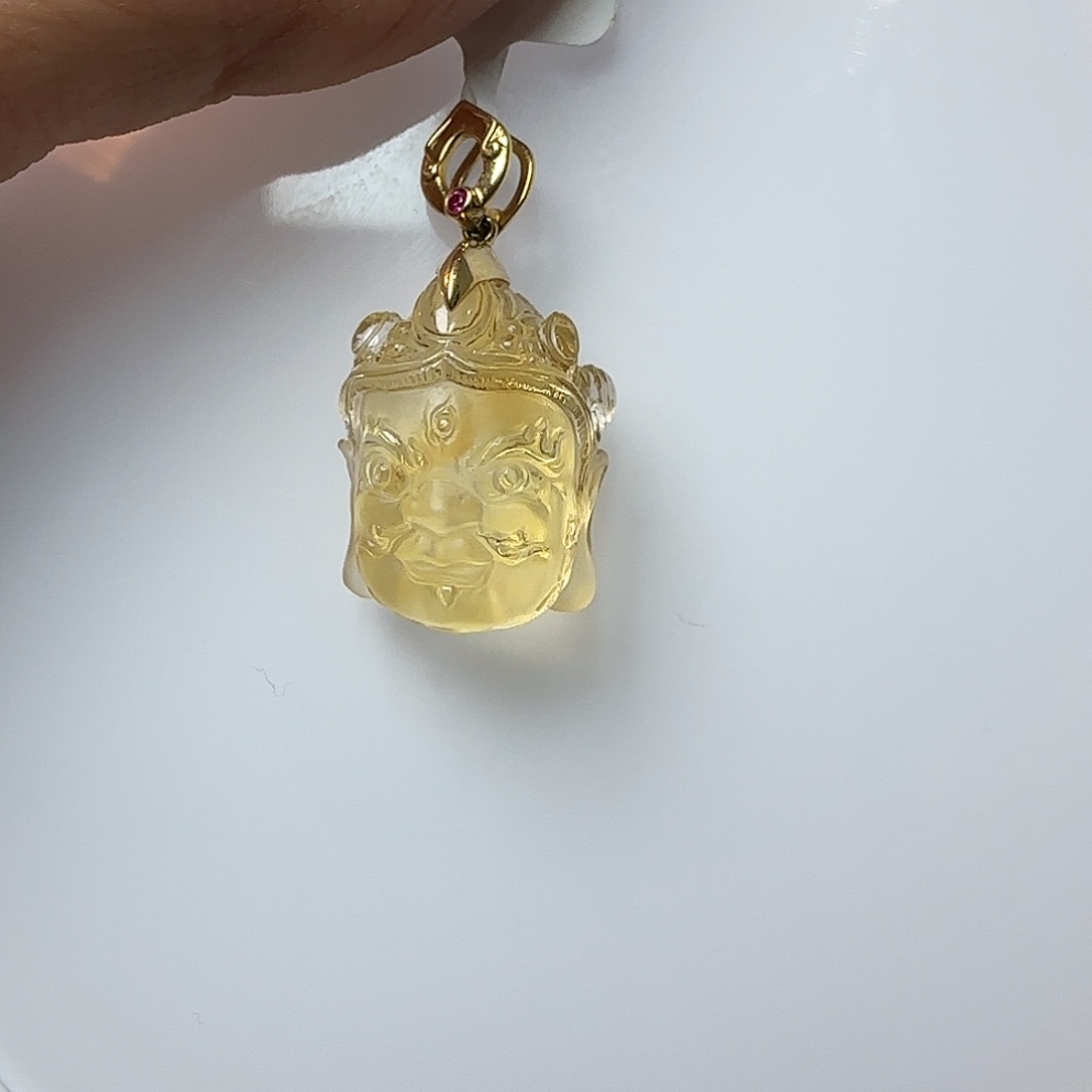 水晶吊坠18K金镶嵌JP36522成