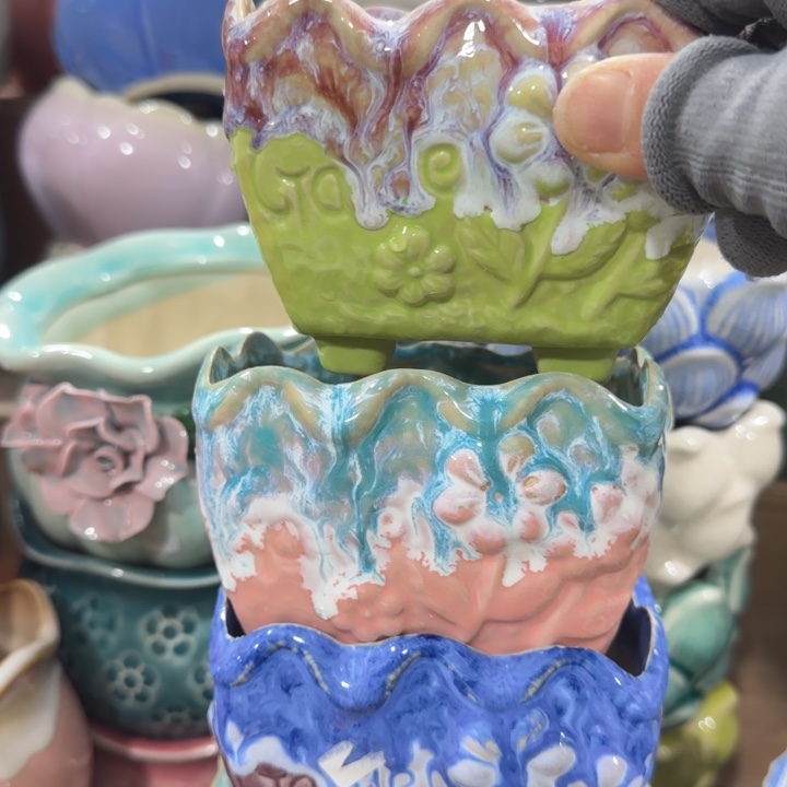 凑9米包邮，有孔，陶瓷花盆