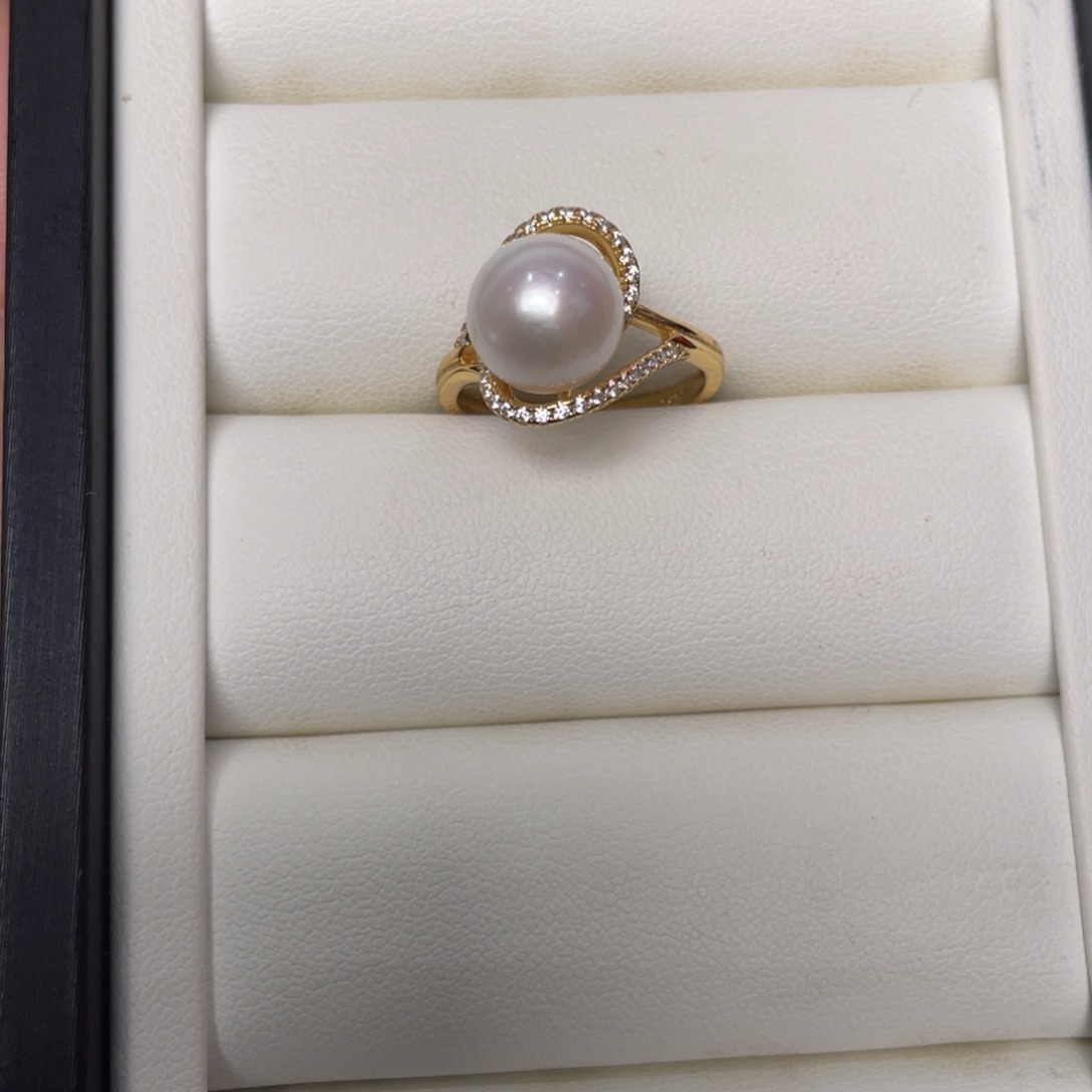 淡水珍珠戒指银S925镶嵌