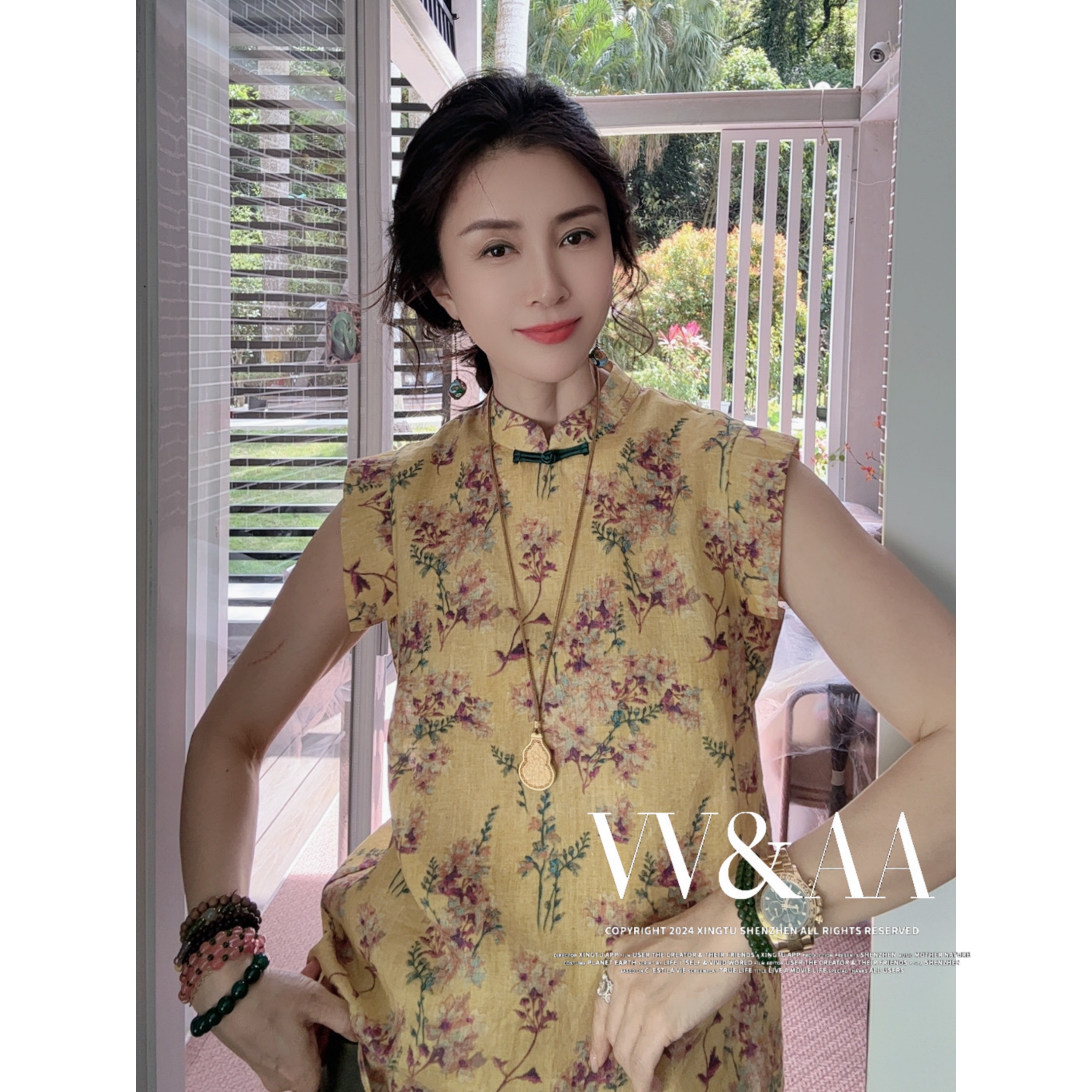 VV&AA 绮窗花漫｜国风新中式轻奢提花上衣 D6502