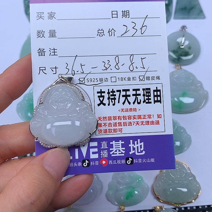翡翠未镶嵌颈饰天