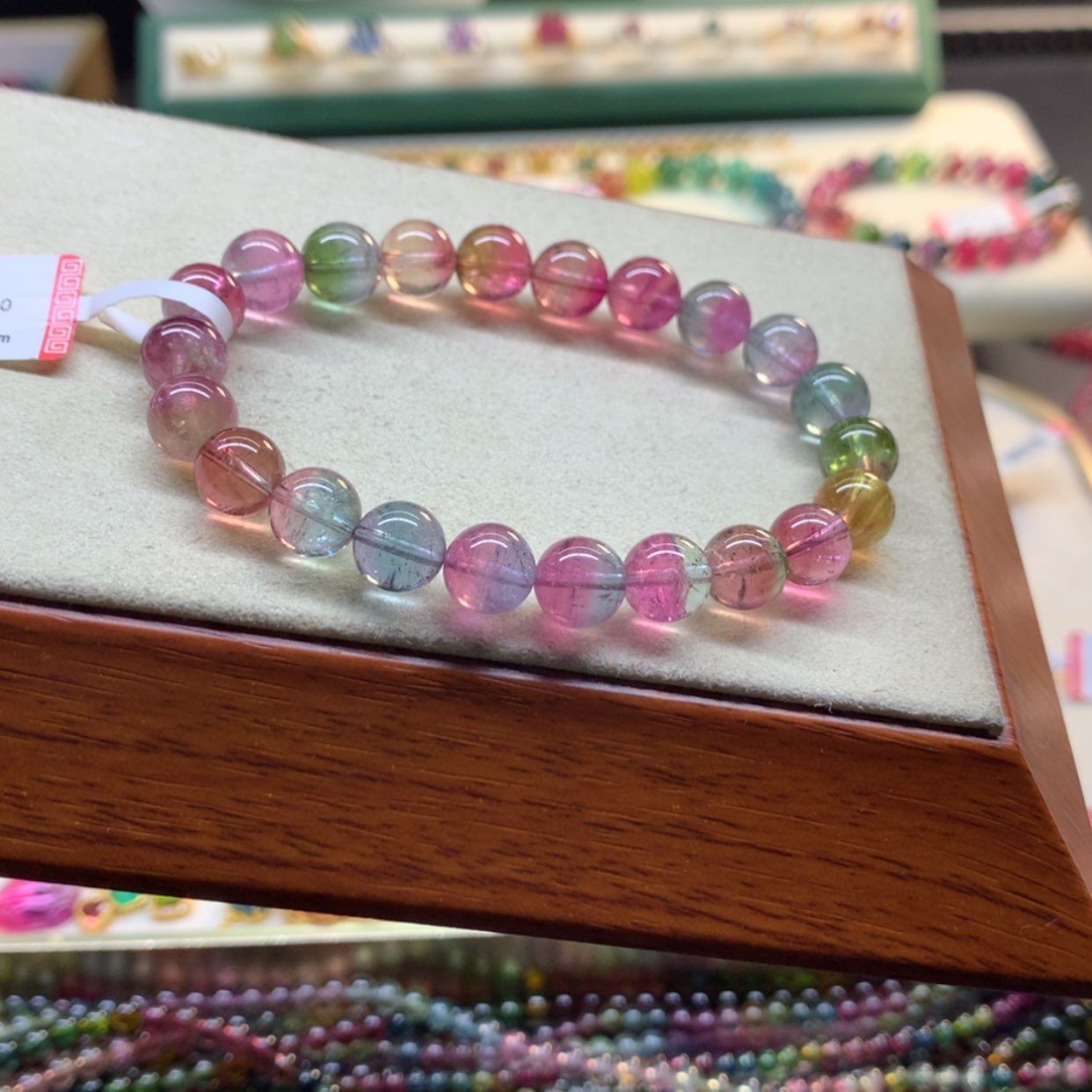 【闪购商品】碧玺手链未镶嵌艳丽荧光西瓜