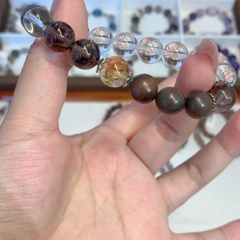 【闪购商品】烟晶手链银S925镶嵌12345678