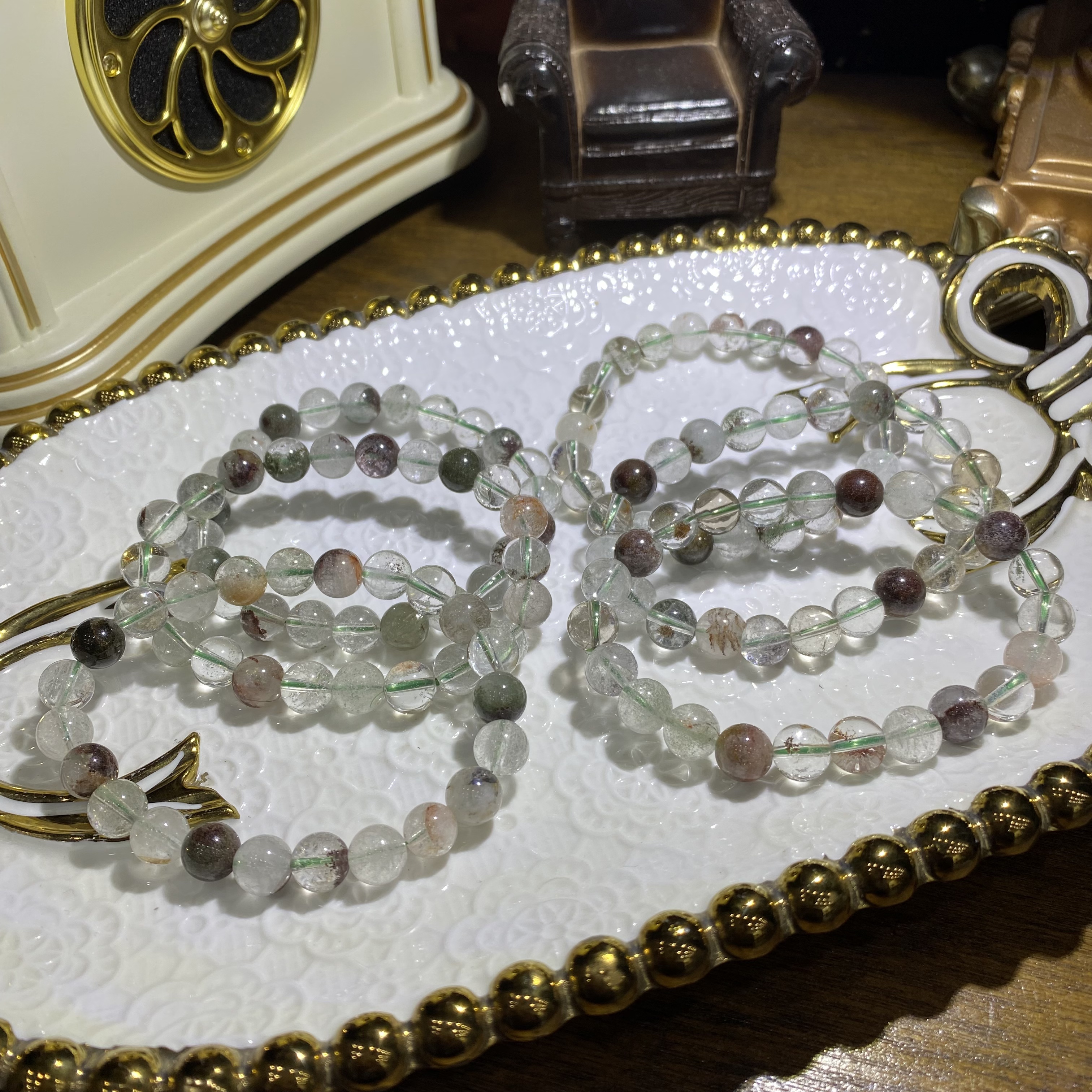 B02-天然老矿料绿幽灵四季幽灵手链-多样性发其一