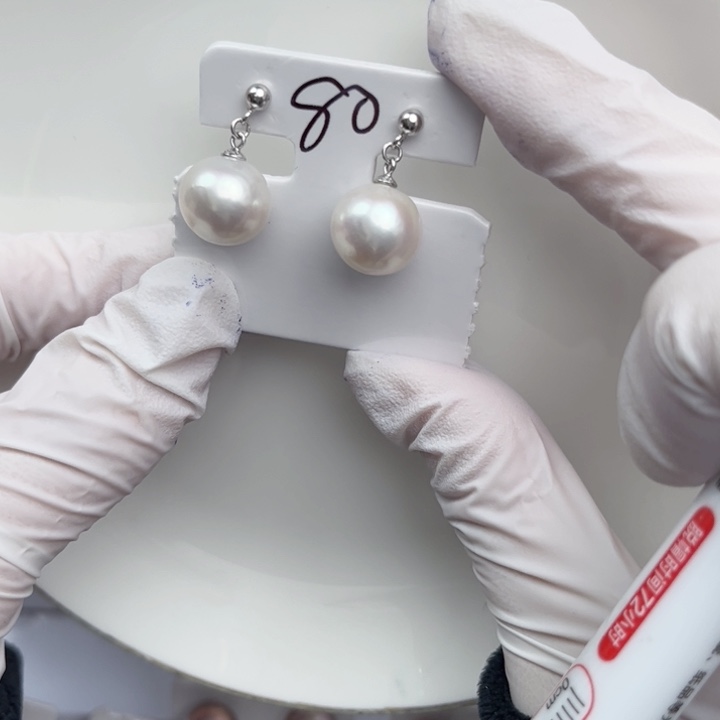淡水珍珠耳饰银S925镶嵌