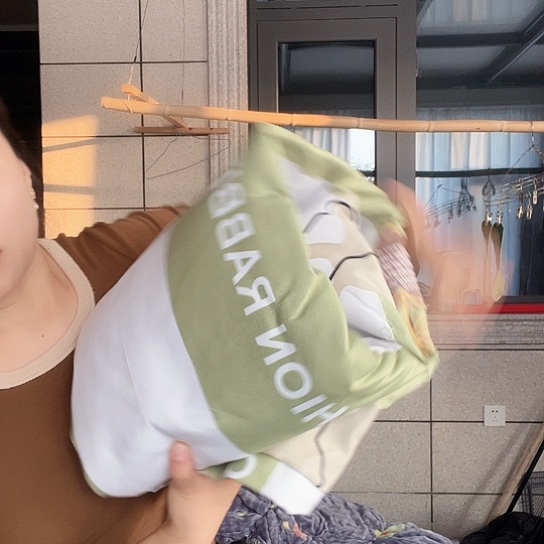 羊驼毛绿色条纹四件套棉麻