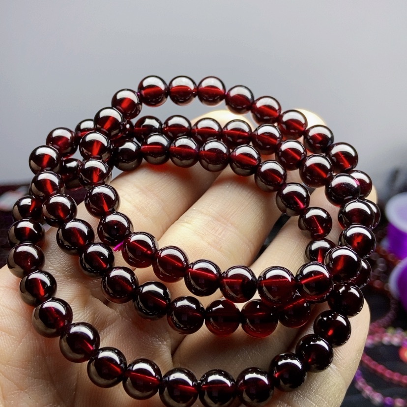【闪购商品】石榴石手链未镶嵌7.8毫米