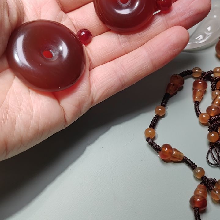 蓝***火玛瑙/玉髓未镶嵌颈饰