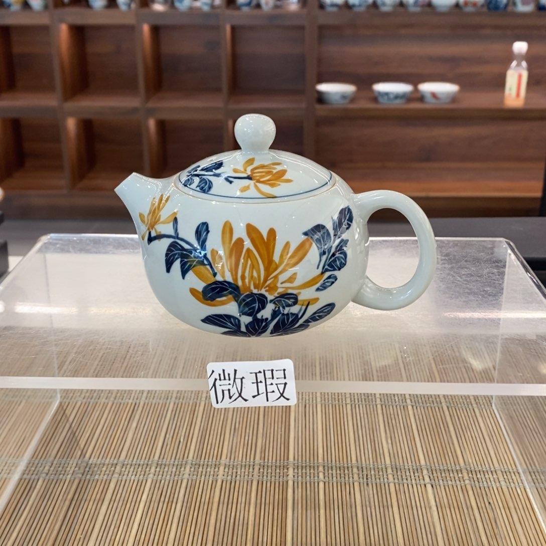 釉下彩老陶泥手工绘制
