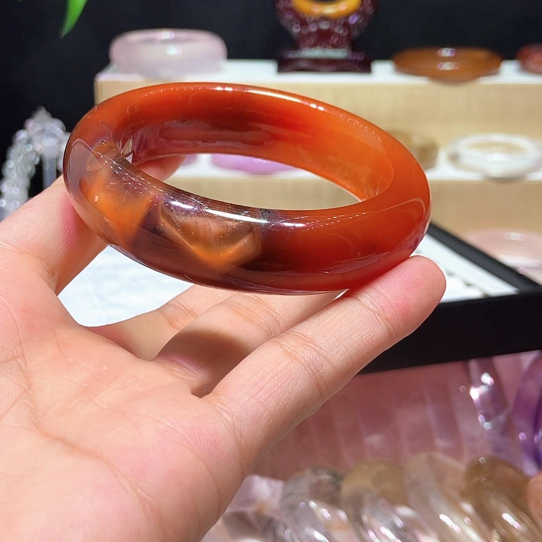 粉***线未镶嵌手镯水晶58.8圈口