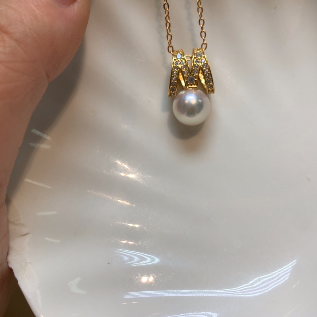 海水珍珠颈饰银S925镶嵌