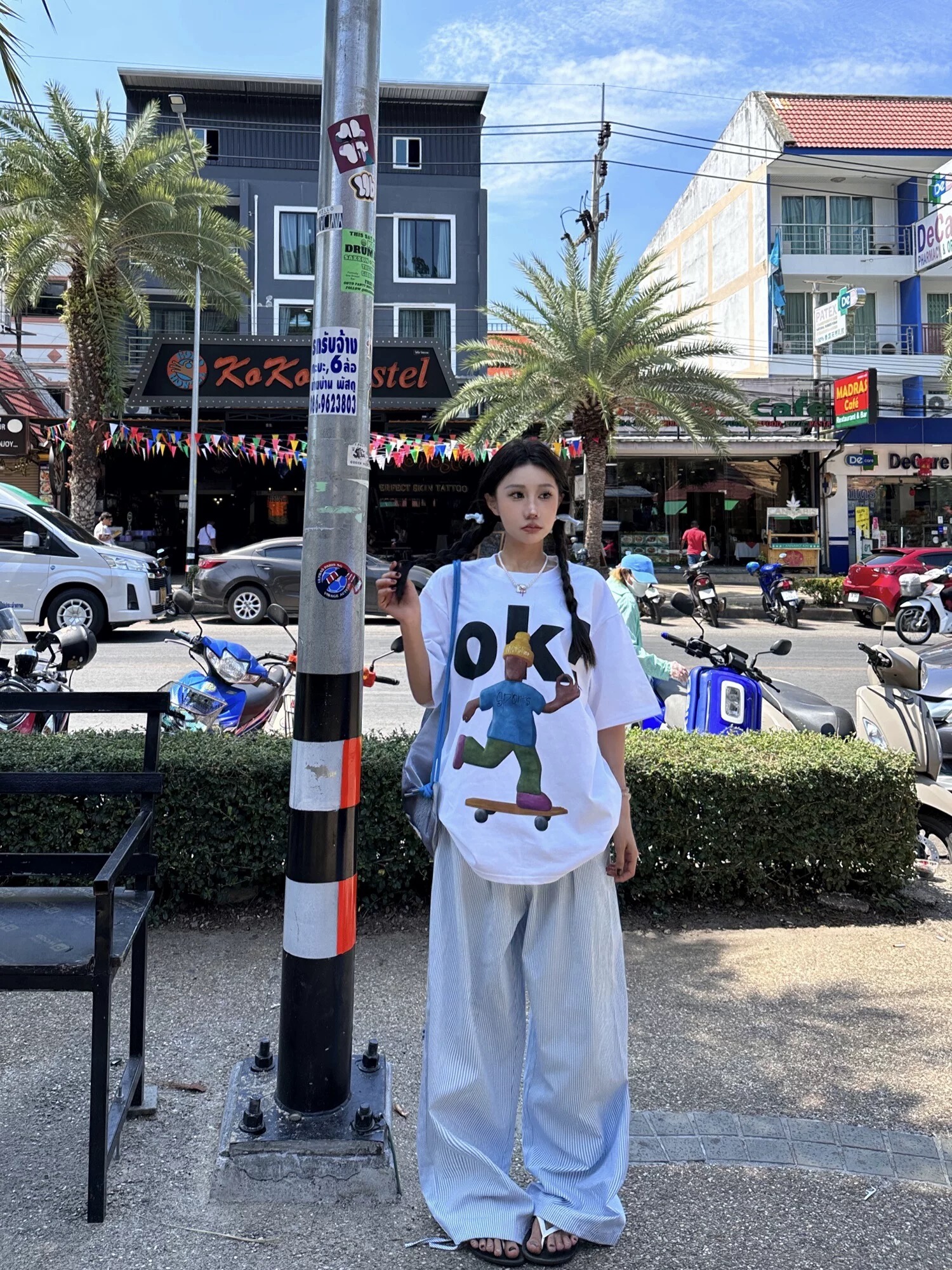 朱森林 夏季新款精品女装百搭时尚休闲Tee短袖不规则宽松设计感